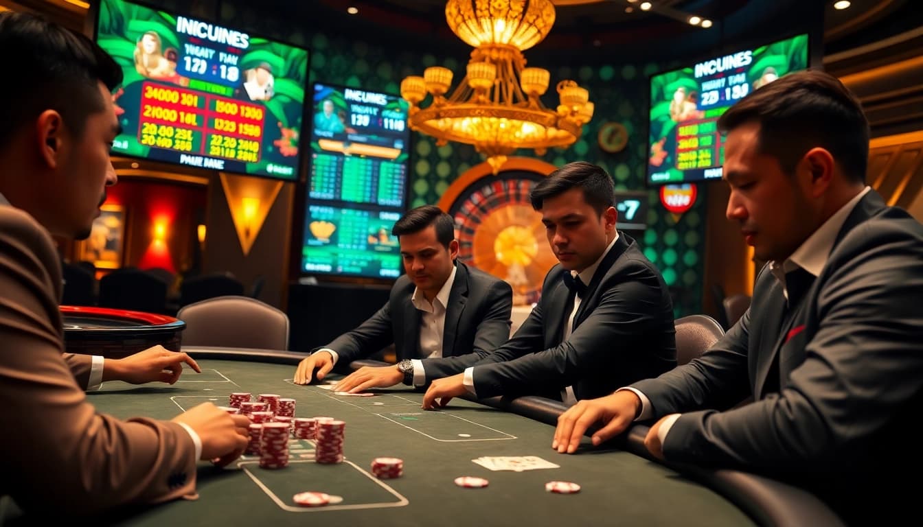 Cà khịa tv enhances excitement at a lively casino poker table with engaging players and thrilling gameplay.