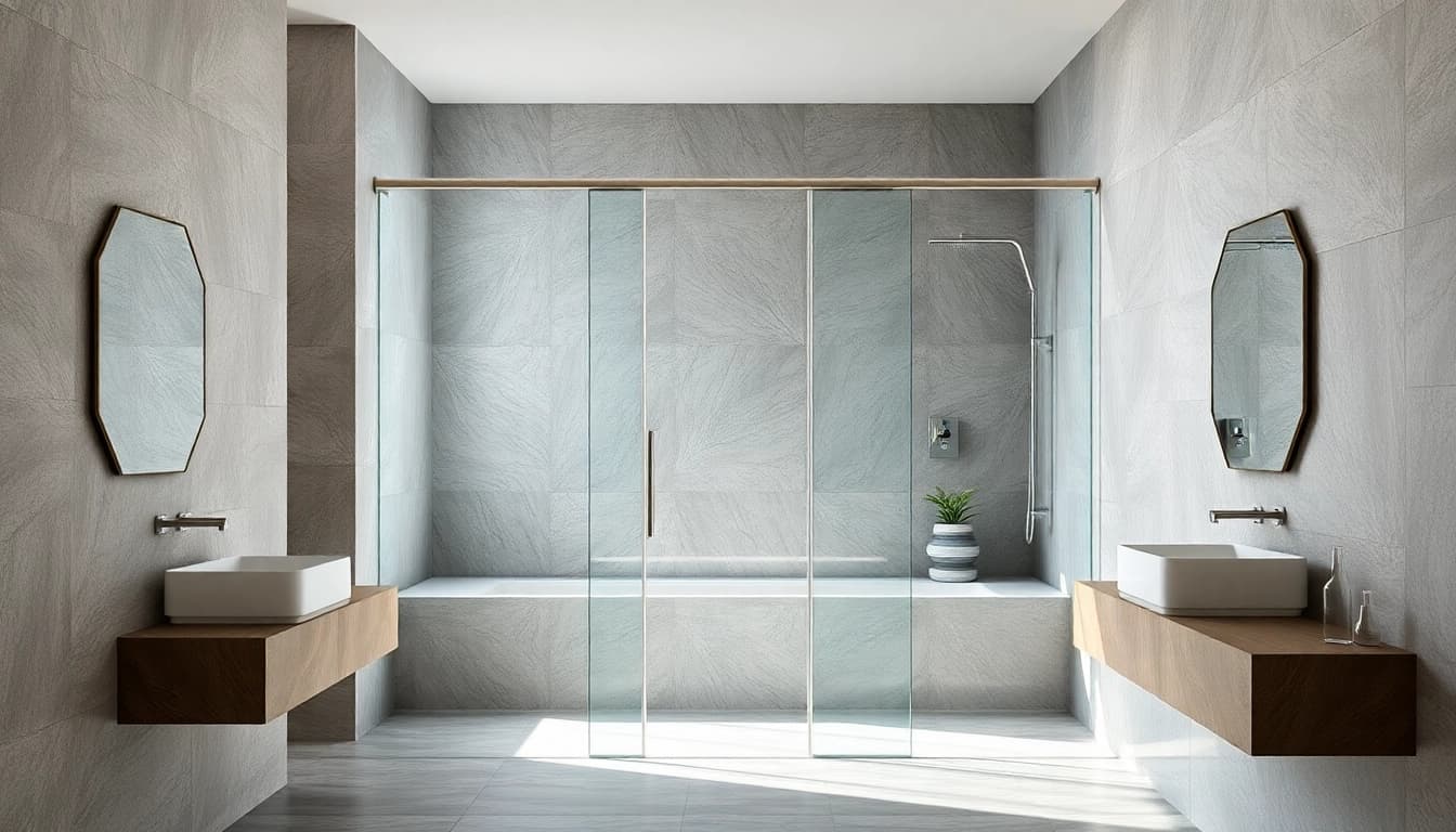 Installer une paroi de douche élégante et moderne dans une salle de bain minimaliste.