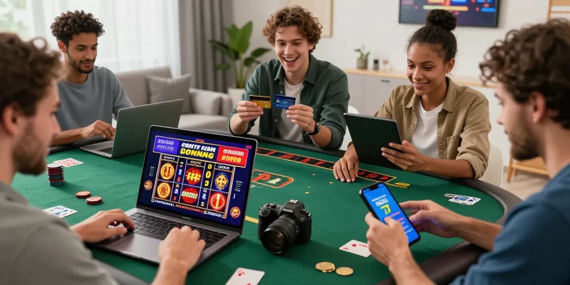 Engaged players experiencing credit card online casinos in a dynamic virtual setting.