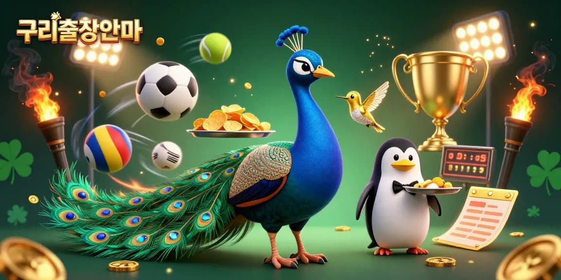 Experience the excitement of 구리출장안마 with an elaborate peacock scene amidst a vibrant sports gambling atmosphere.