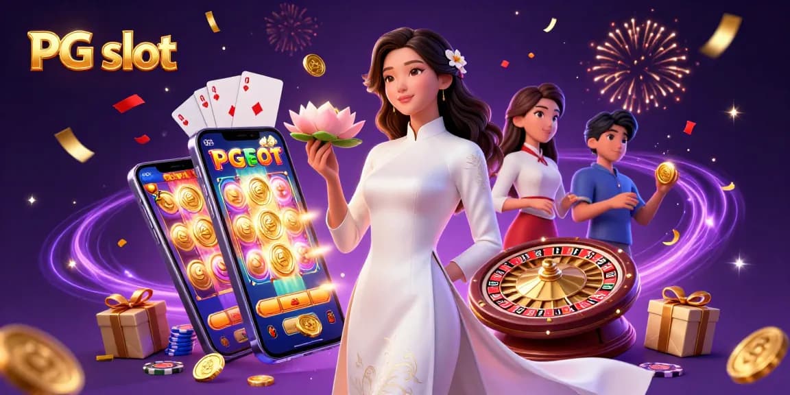 Engage with the exciting PG slot experience illustrated through dynamic casino elements and cultural artistry.