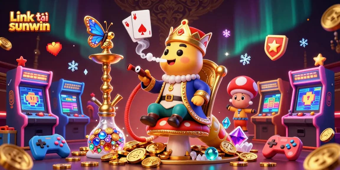 Experience thrilling gaming adventures with Link tải sunwin featuring an extravagant caterpillar and vibrant casino elements.