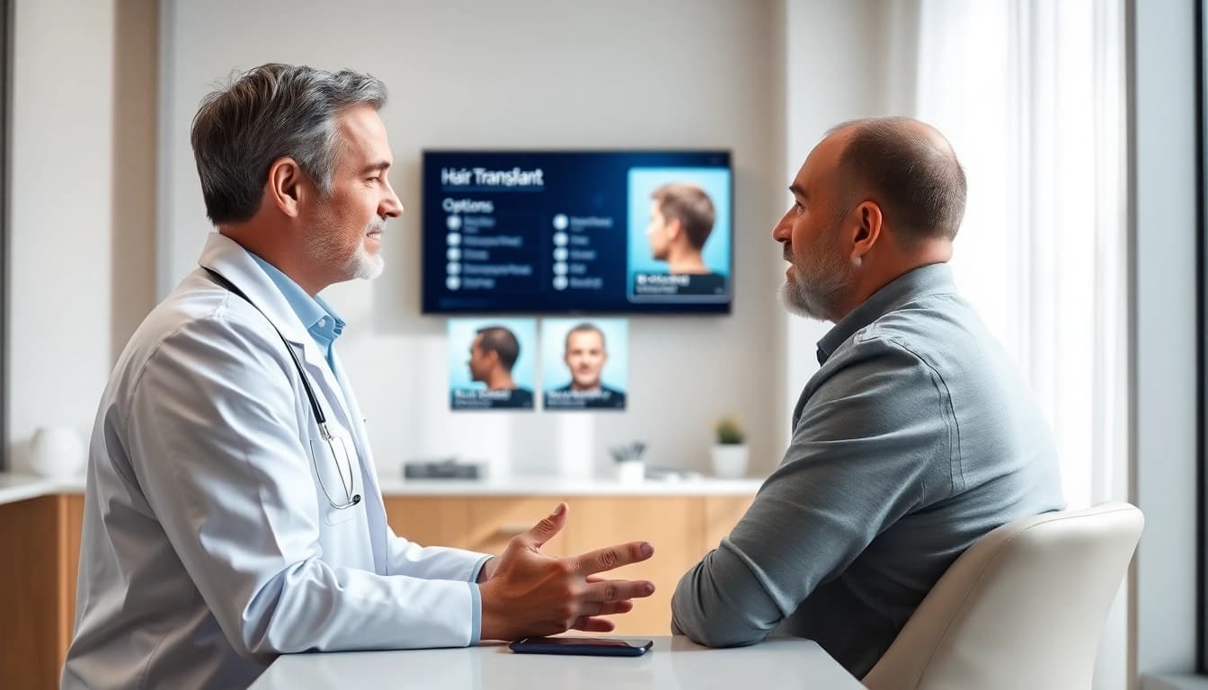 Consultation for hair transplant istanbul with a professional doctor and patient interaction.