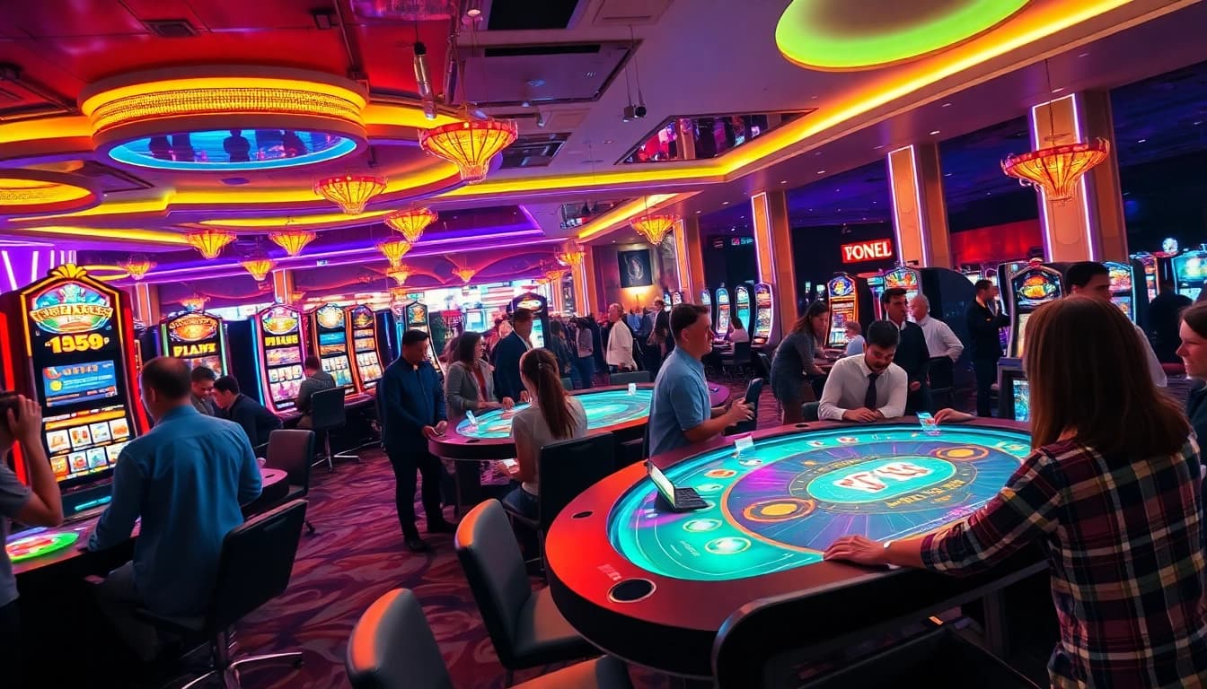 Enjoying a thrilling game experience at a Non gamstop Casino Uk filled with vibrant energy.