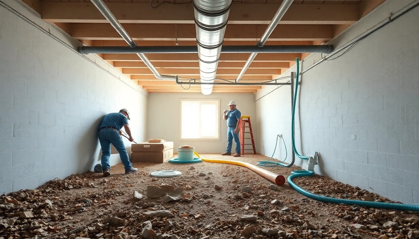 Crawl Space Restoration process highlighting professional techniques and tools for a secure home environment.