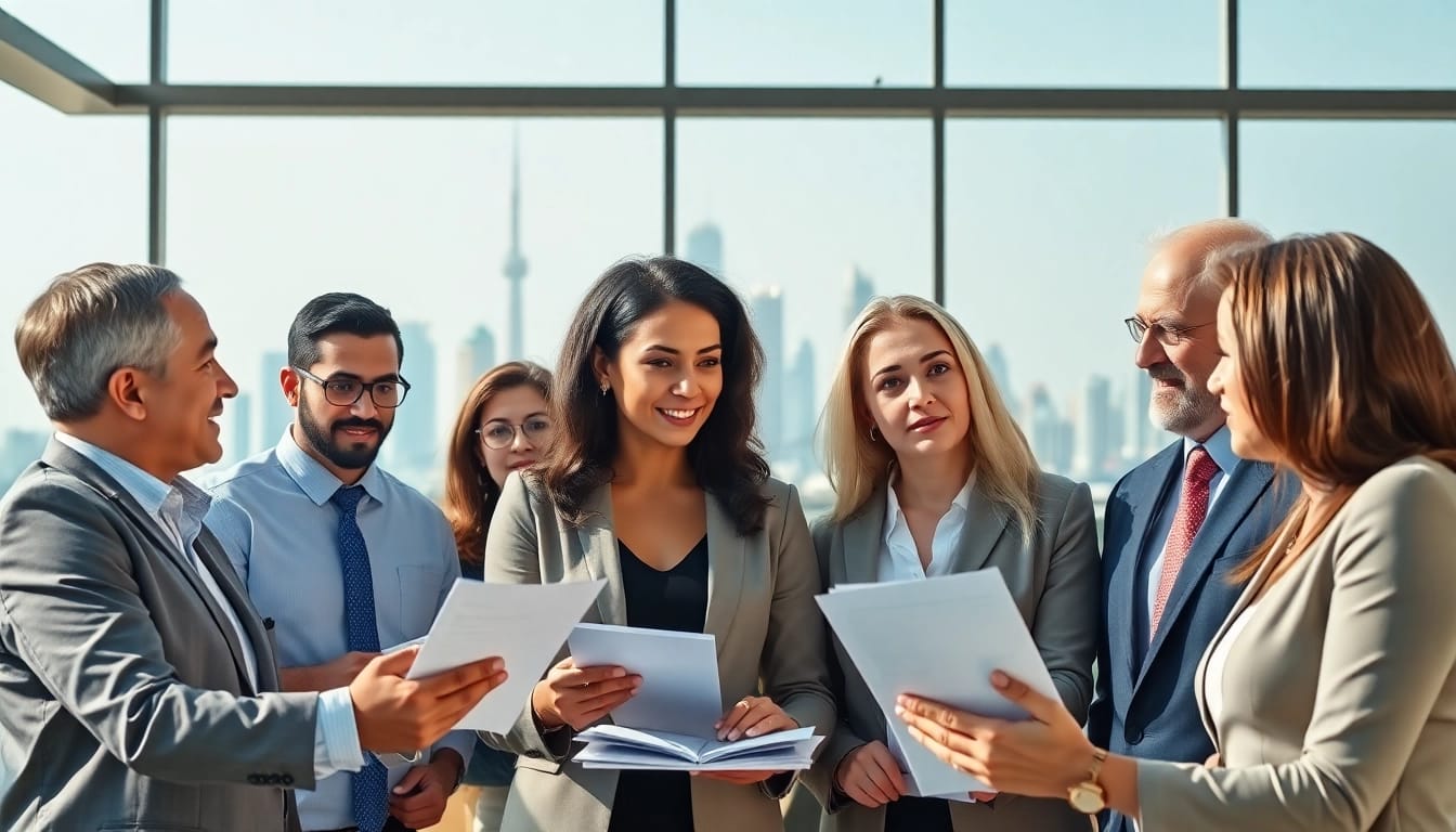 Corporate Tax Consultancy in Abu Dhabi with consultants engaging clients in discussion.