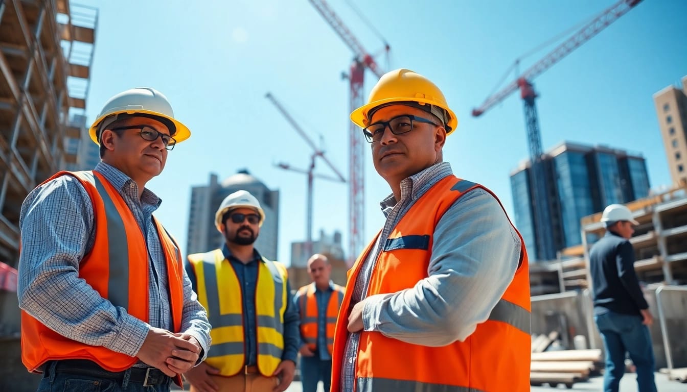 New York General Contractor managing a vibrant construction project in an urban setting.