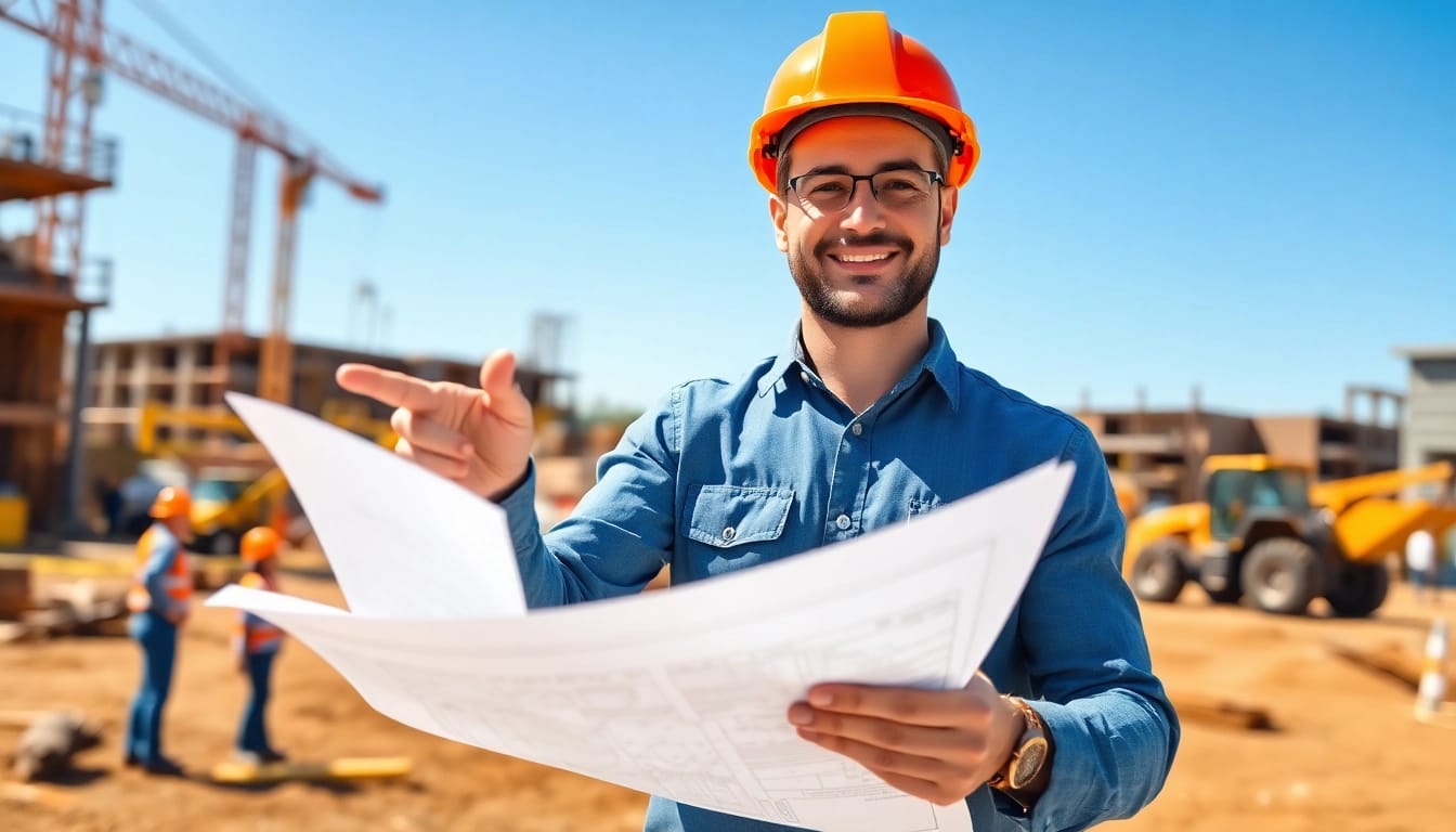 New Jersey General Contractor collaborating with a team on a busy construction site.
