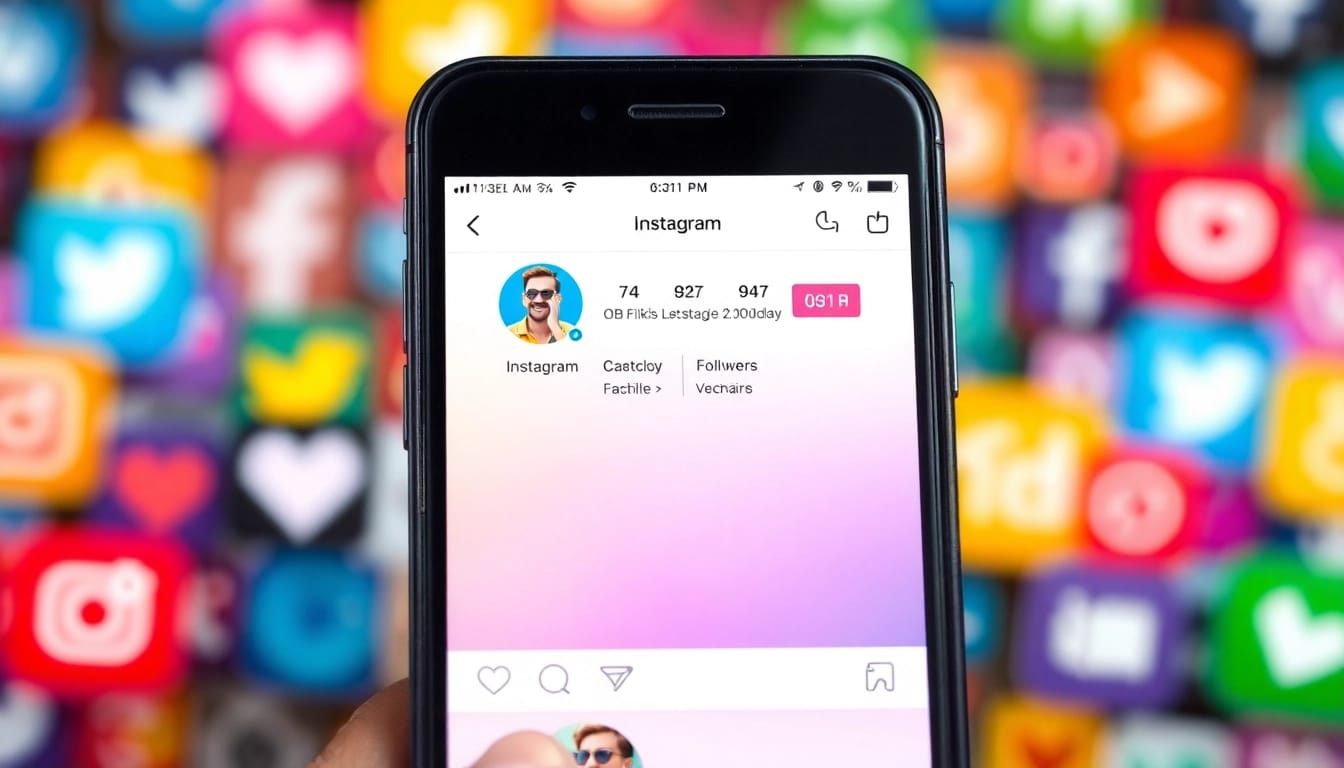 インスタ フォロワー販売を促進するスマートフォン画面とグラフィックデザイン