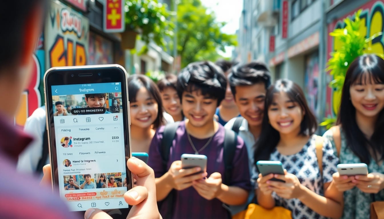 instagram 日本人フォロワー 購入に関心を持つ日本人グループの活気あるシーン