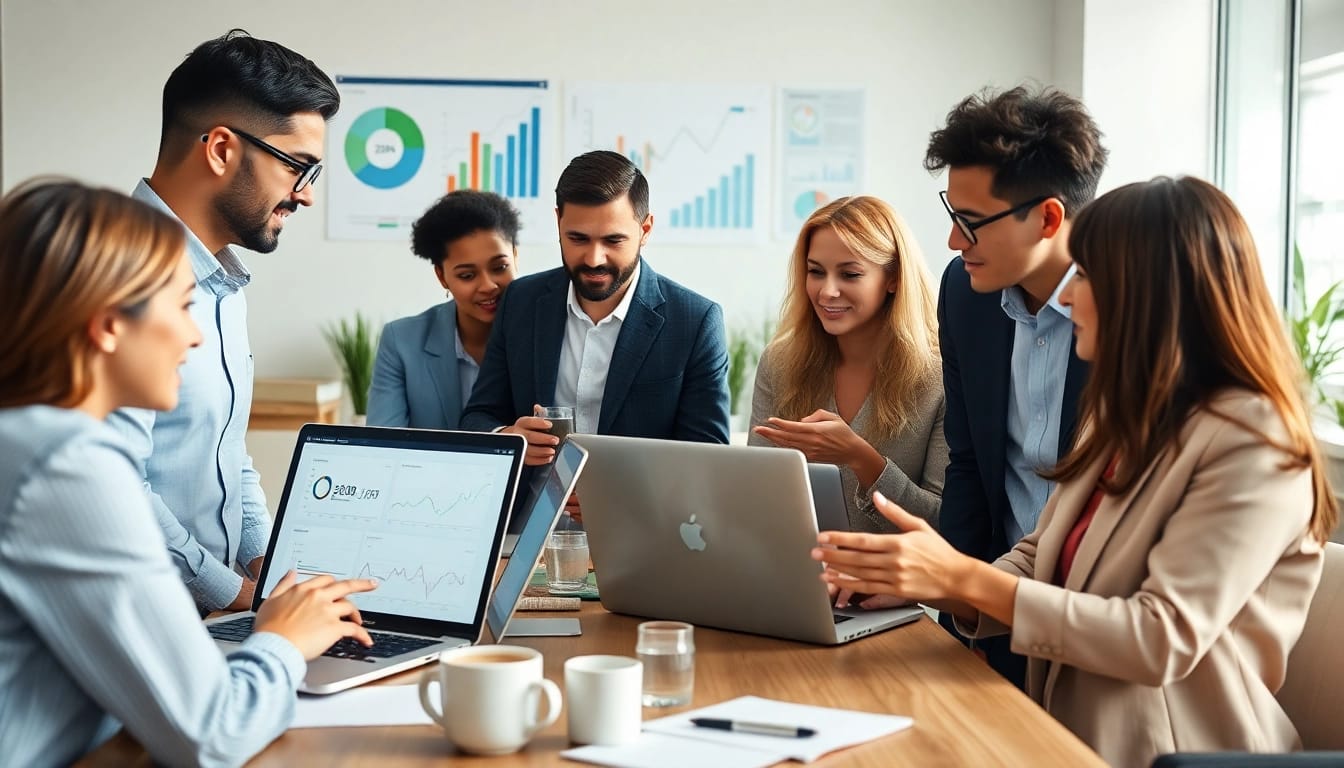 Optimize Payroll management collaboration in a modern office setting with diverse professionals engaged.