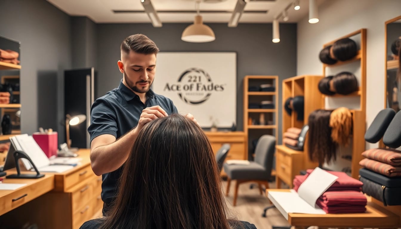 Transforming hairstyles at Ace of Fades 212, a non-surgical hair replacement studio in NYC.
