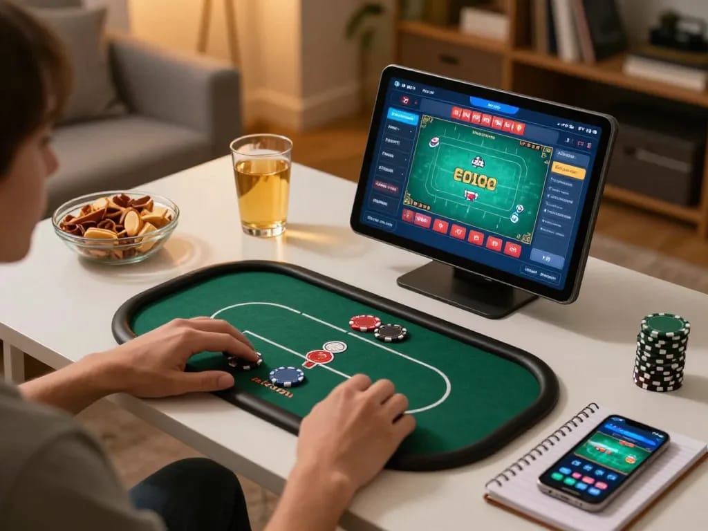 Engaging in PG88 online casino gameplay with a tablet at home