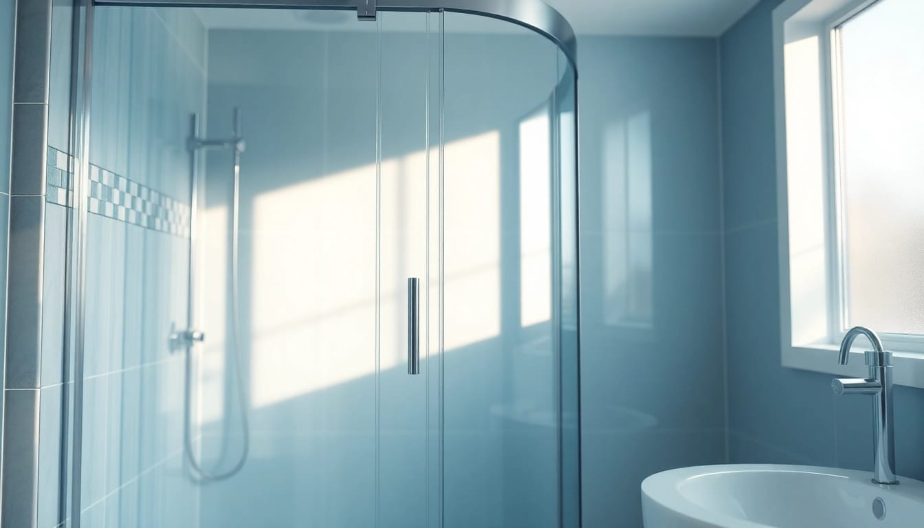 Finden Sie die elegante sonni Duschkabine mit hochwertigen Glaspanelen im modernen Badezimmer.