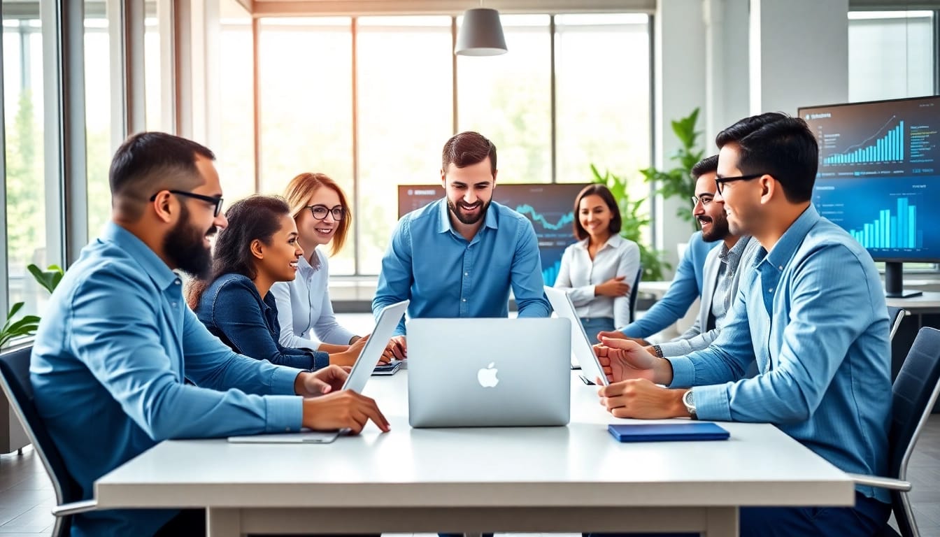 Engaging Edmonton SEO strategies with a diverse team collaborating on digital marketing.