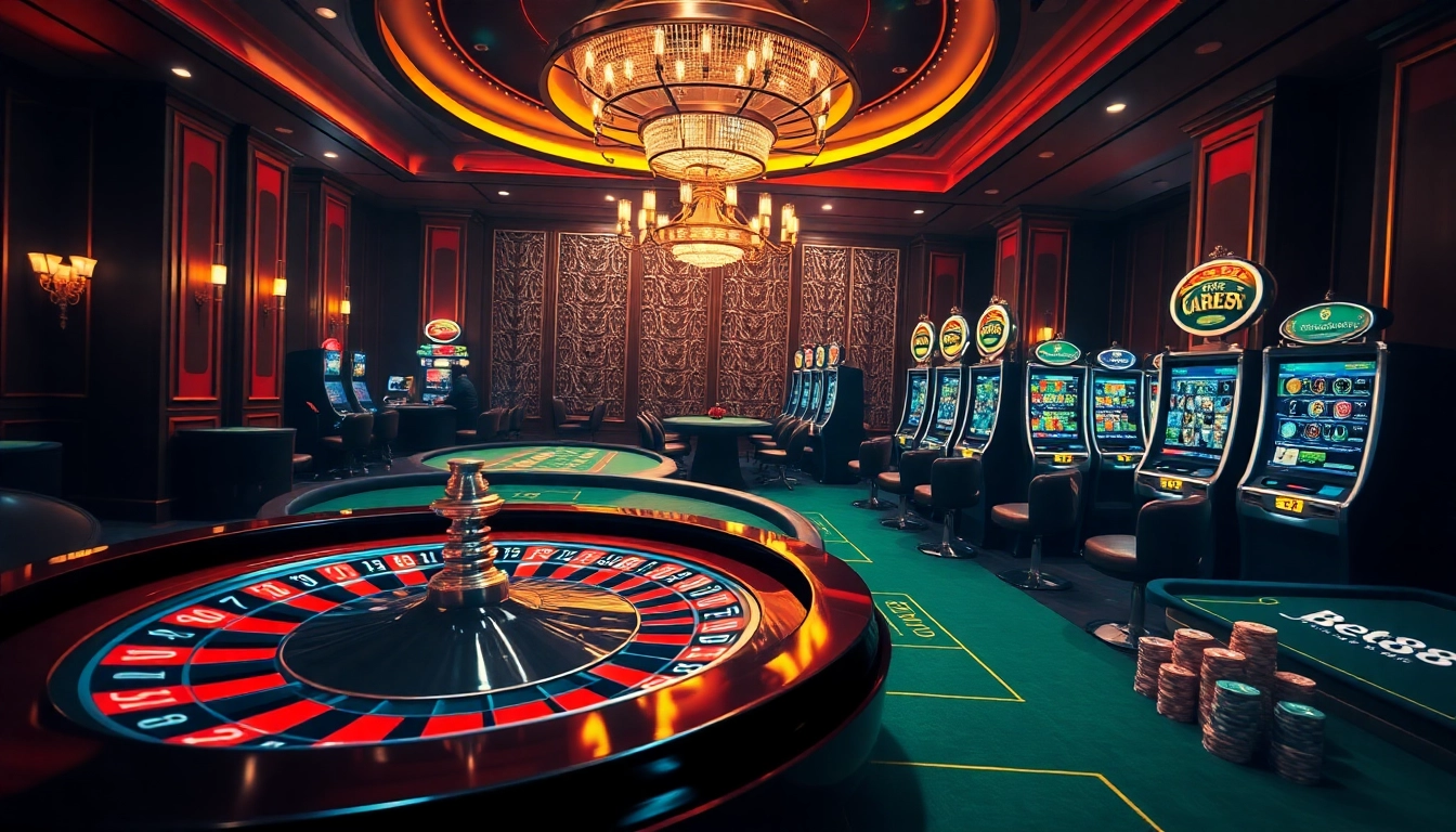 Experience the thrill of winning at https://bet88.limited/ with a vibrant casino table scene.