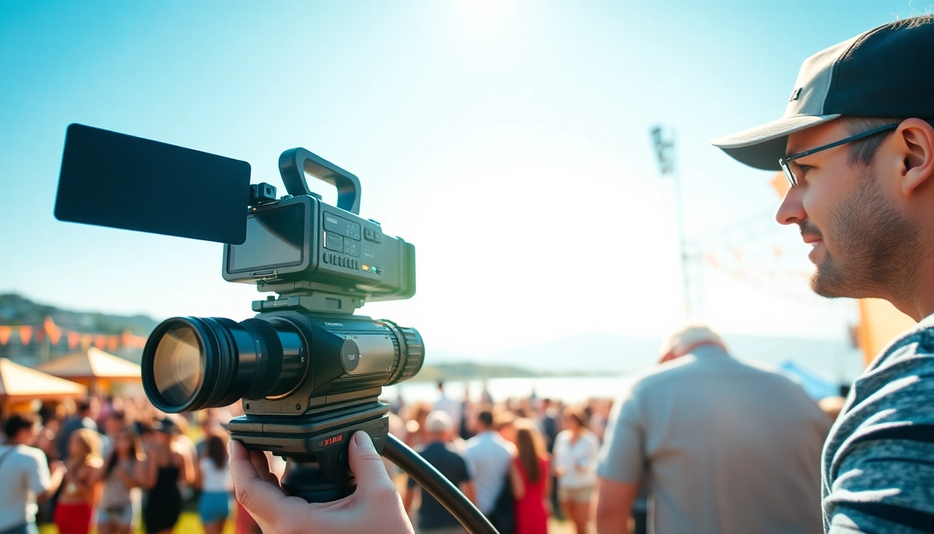 Engaging scene of Oronto video production company capturing a vibrant outdoor event.