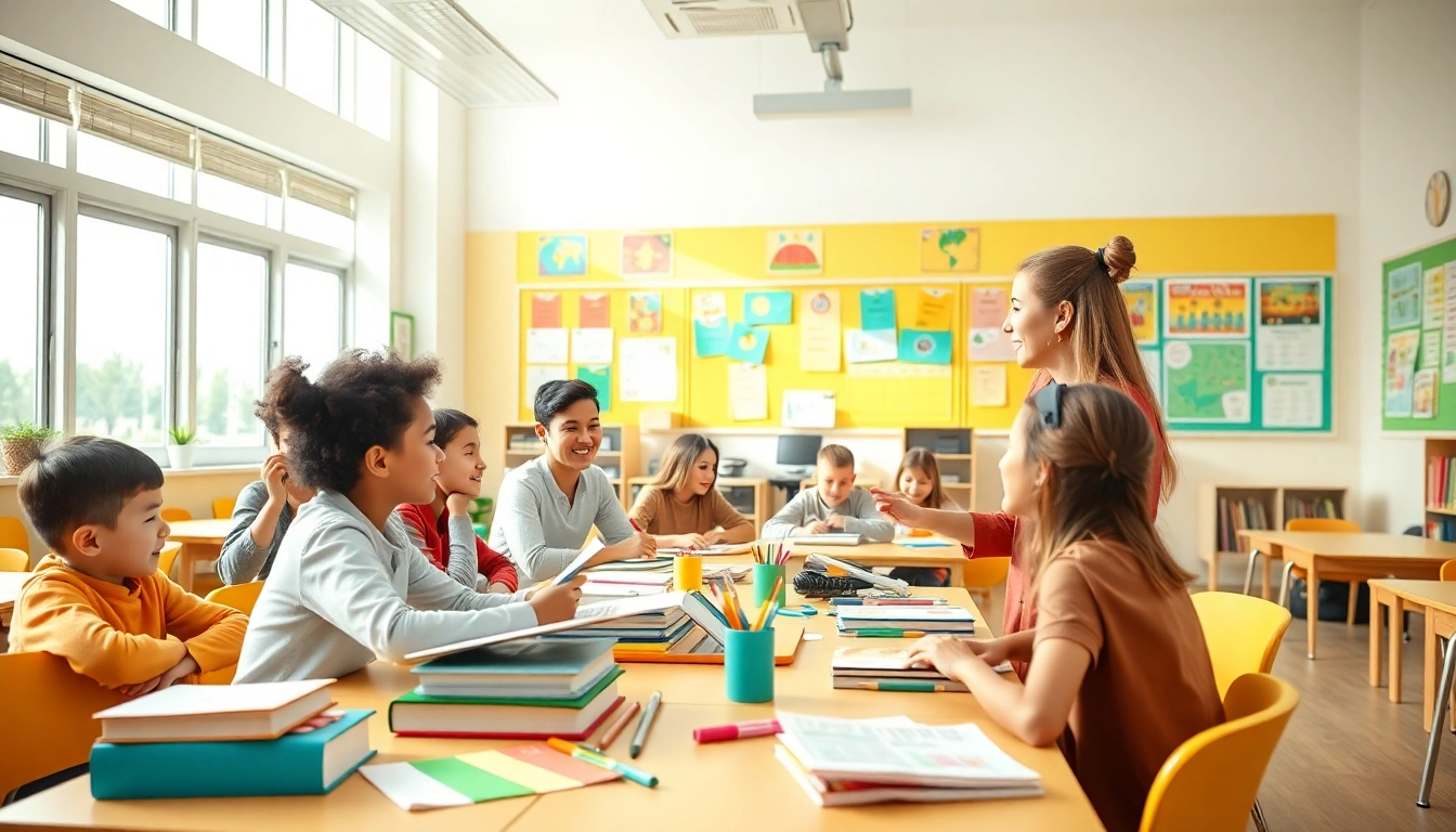 Engaged students in a vibrant educational setting embracing creativity in Education activities.