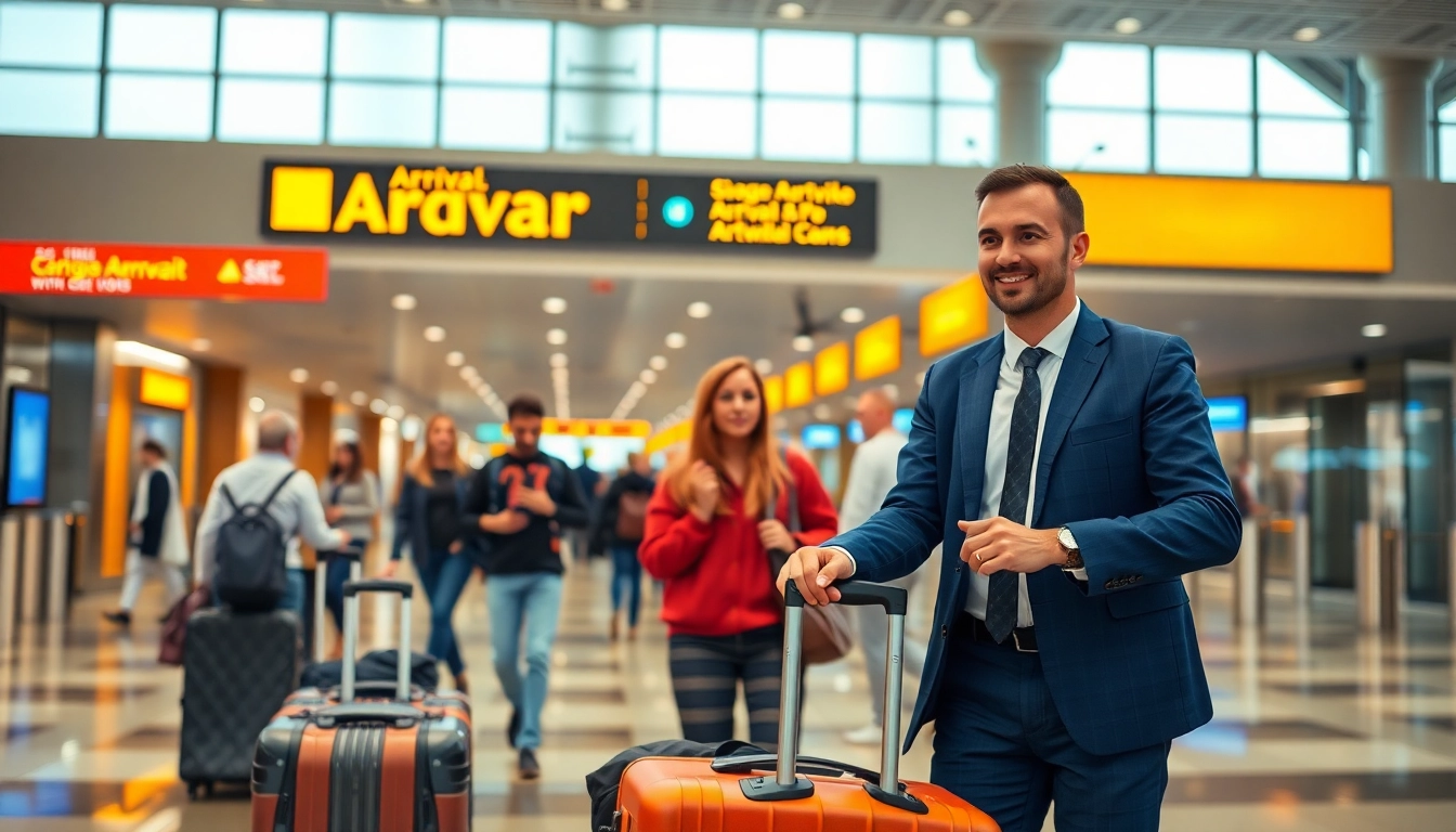 Providing Private Airport Transfers with professional service at a modern airport terminal.