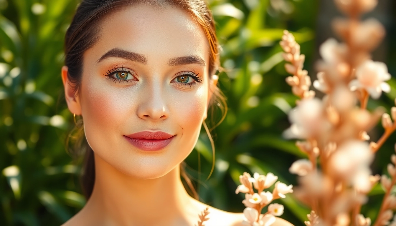 Applying Glow Blend to enhance natural beauty in a bright outdoor setting.