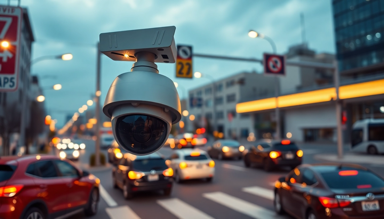 Capture of automatic license plate recognition system showcasing modern technology in urban setting.