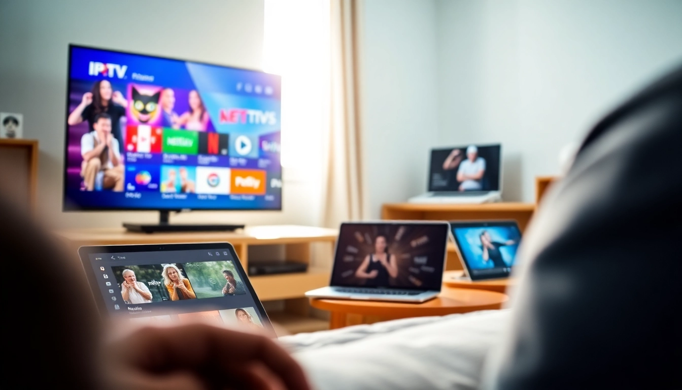 Discover the free popular iptv playlist displayed on multiple devices in a vibrant media-rich environment.