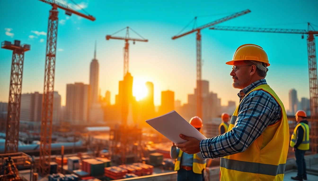 Manhattan Commercial General Contractor supervising a busy construction site, engaging with the team.