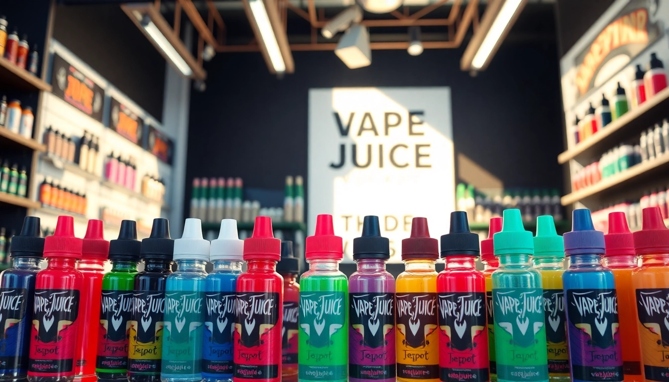 Browse diverse eJuice flavors at Vape Juice Depot, showcasing vibrant bottles and quality products.
