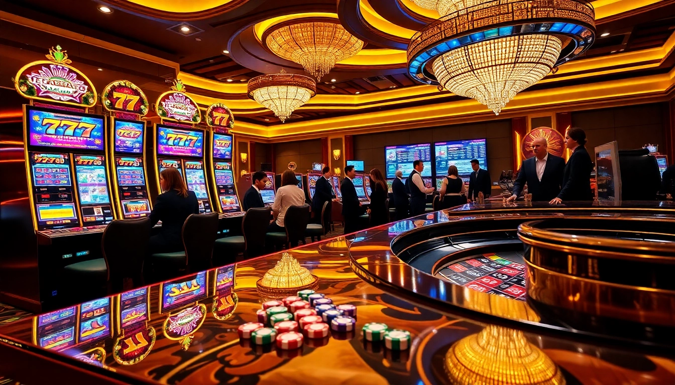 Experience thrilling gameplay at the seven77 slot machines, showcasing vibrant colors and excitement.