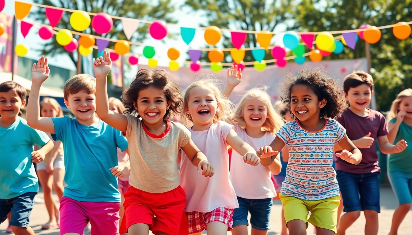 Kids experiencing movin and groovin joyfully while dancing outdoors.
