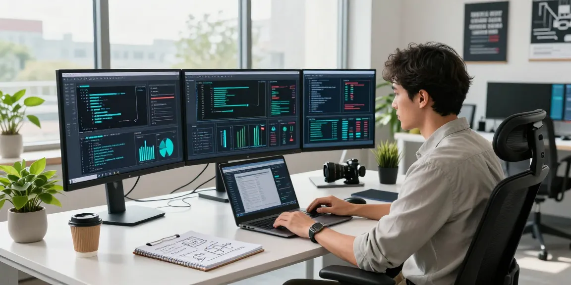 Efficient workspace showcasing an ai detector analysis in a modern office setting.