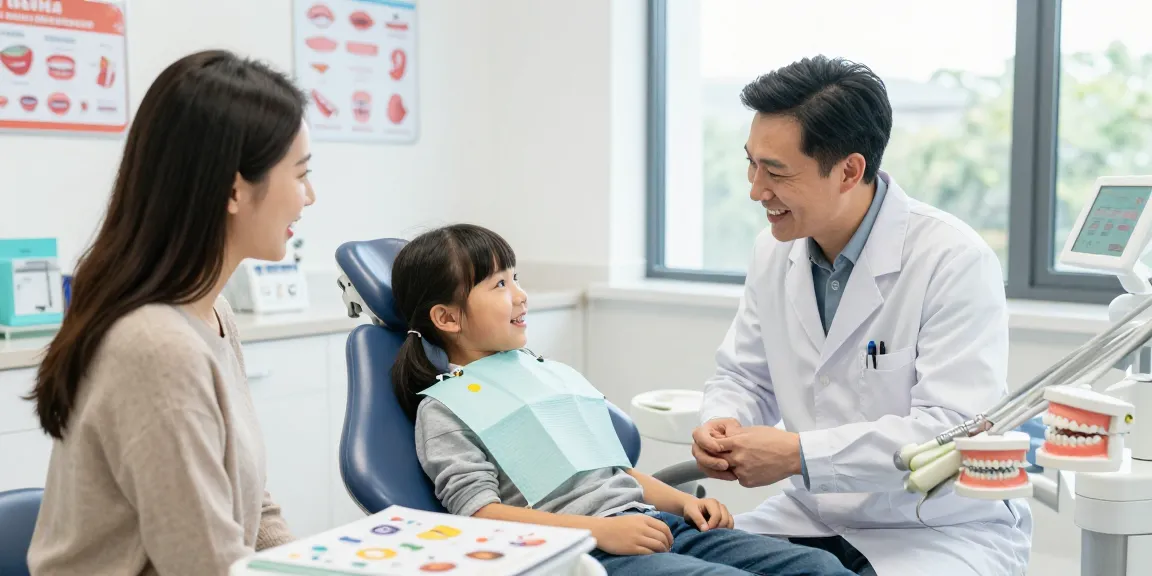 Child consulting about white braces options in a friendly orthodontic clinic