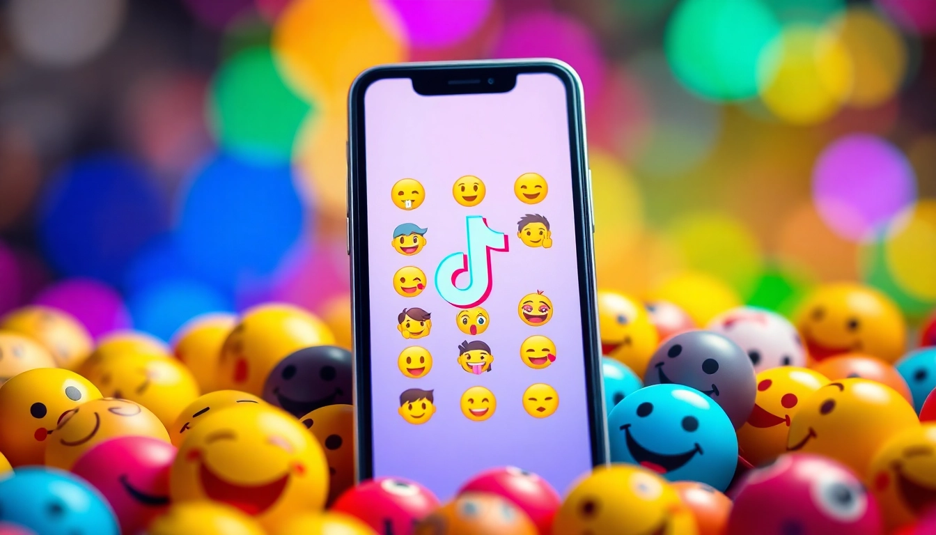 Engaging display of TikTok emojis on a smartphone, representing creativity and fun.