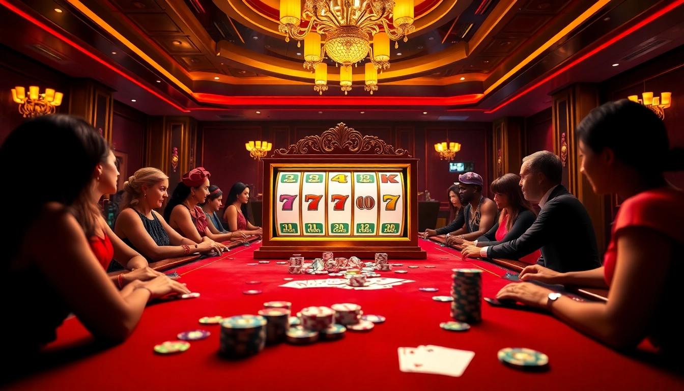 Engaging slot scatter hitam experience with vibrant casino table and luxurious atmosphere.
