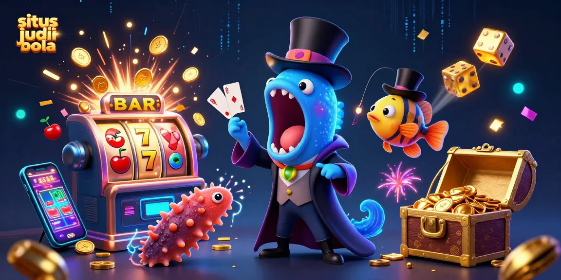 Engage in situs judi bola magic with animated sea creatures showcasing vibrant casino elements!
