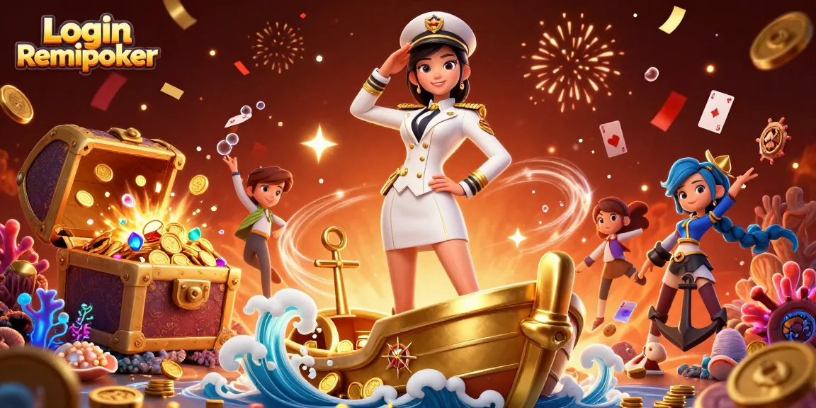 Experience winning at Login Remipoker with an exciting 3D casino-themed illustration.