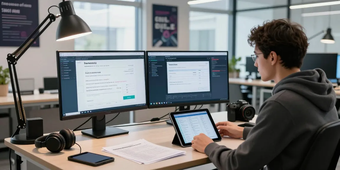 Analyst detects fake invoice using AI-powered software in a modern workspace.