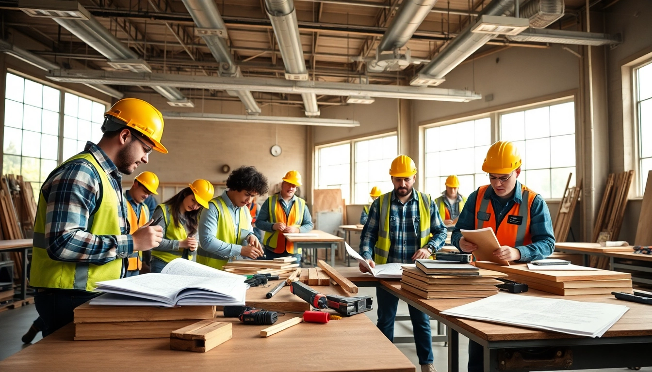 Students learning at construction trade schools in Texas, engaged in practical skills development.
