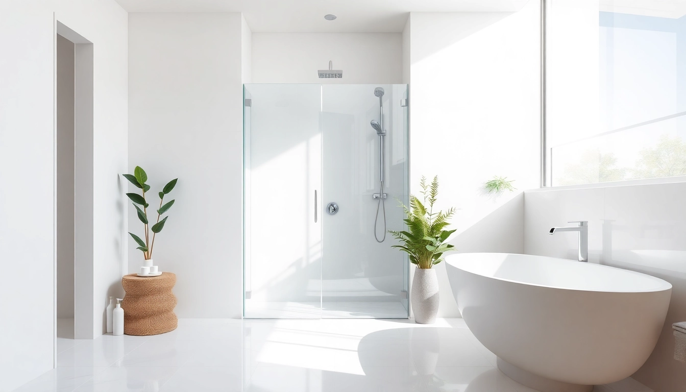 Group of elegant showers au in a luxurious bathroom setting with natural lighting.