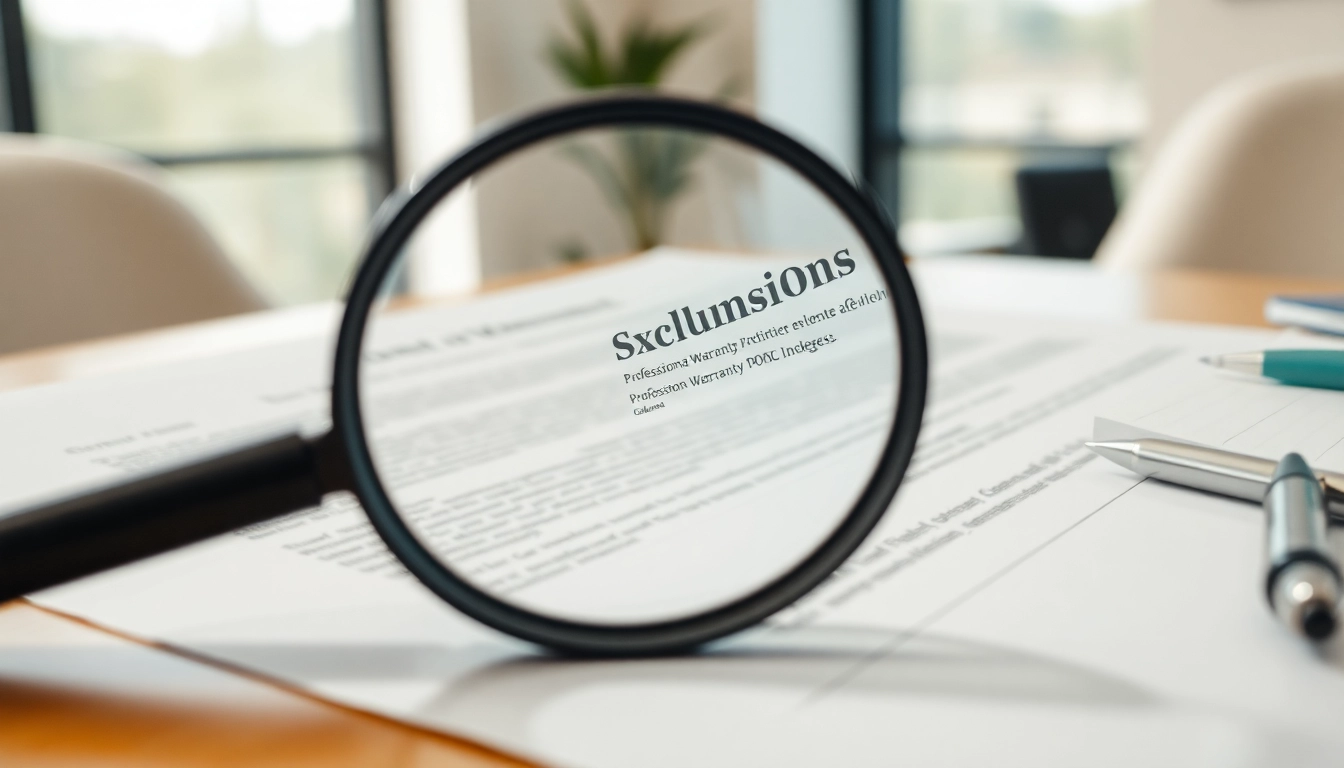 Analyze warranty company with clear exclusions document highlighting key clauses.