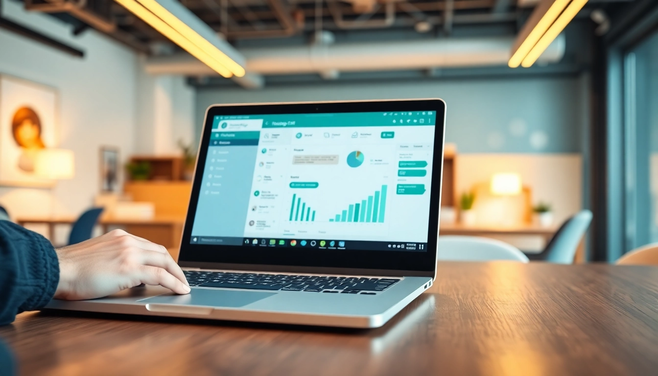 Utilize WhatsApp Smart CRM effectively with an organized dashboard in a modern office setting.