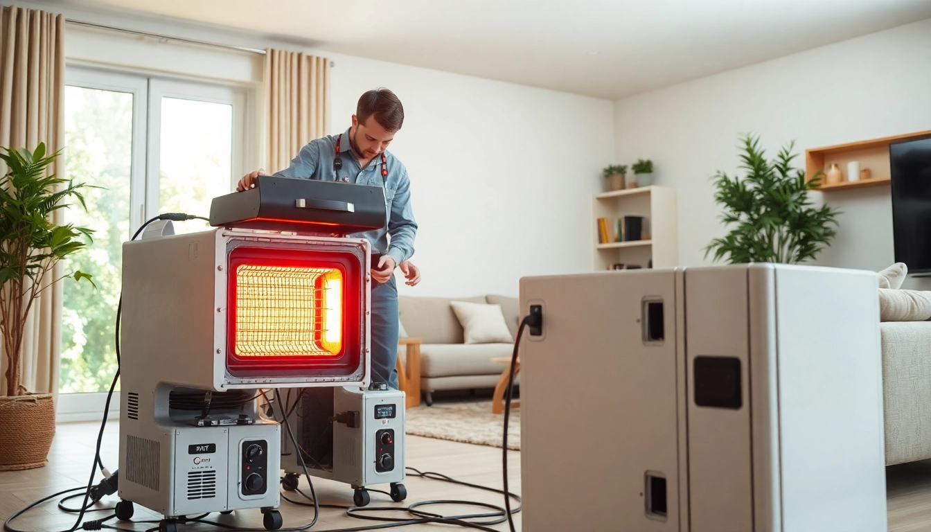 Ensure successful bed bug heat treatment with a technician using specialized heating equipment.