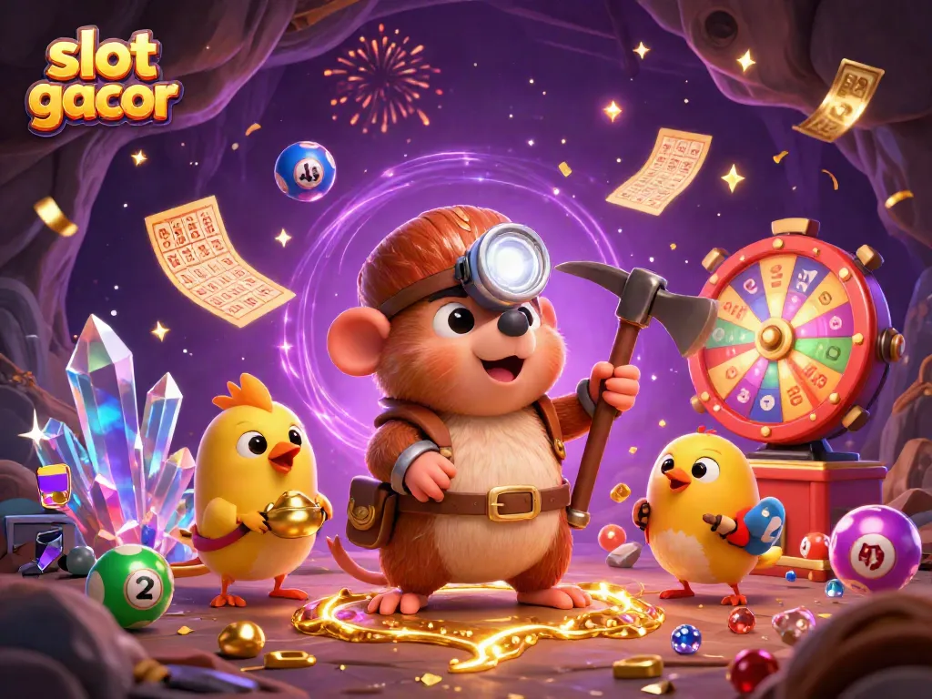 Menangkan slot gacor dengan ilustrasi 3D menggambarkan petualangan mengumpulkan elemen keberuntungan.