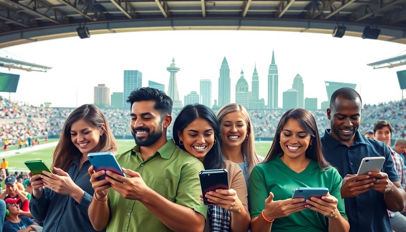 Enthusiastic bettors engaged in Georgia sports betting at a vibrant sports event.