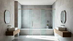 Installer une paroi de douche élégante et moderne dans une salle de bain minimaliste.