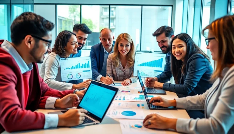 Engaged team discussing Instagram smm panel strategies in a bright office setting.