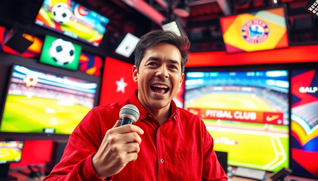 스포츠중계와 함께 생생한 스포츠 중계 환경을 설명하는 화면을 담고 있습니다.