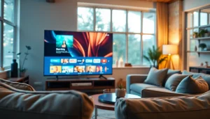 Experience iron tv pro visuals in a modern home setup featuring a sleek television.