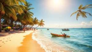 Vista deslumbrante de Paripueira, com praias intocadas e piscinas naturais, destacando atividades e paisagens tropicais vibrantes para 'O que fazer em Paripueira'.