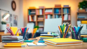 Showcasing a vibrant workspace filled with quality stationary uk supplies for enhanced creativity.